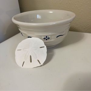 Longaberger Woven Traditions Small Mixing Bowl Blue Accents